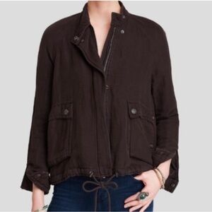 Free People Dark Brown Utility Jacket
